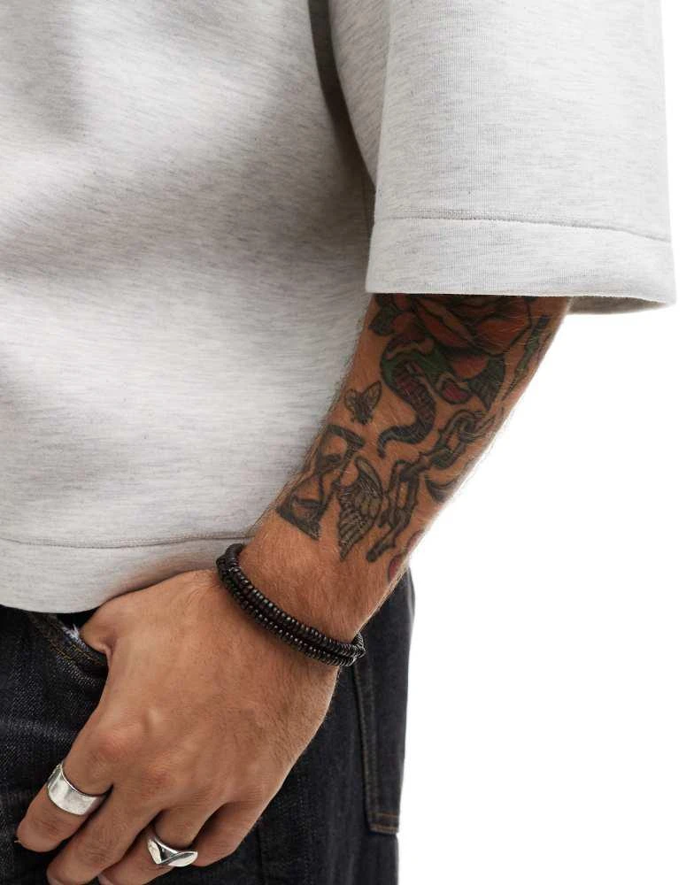 ASOS ASOS DESIGN heavyweight scuba short sleeve sweatshirt in grey 3