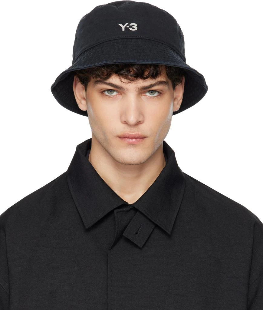 Y-3 Black Logo Bucket Hat 1