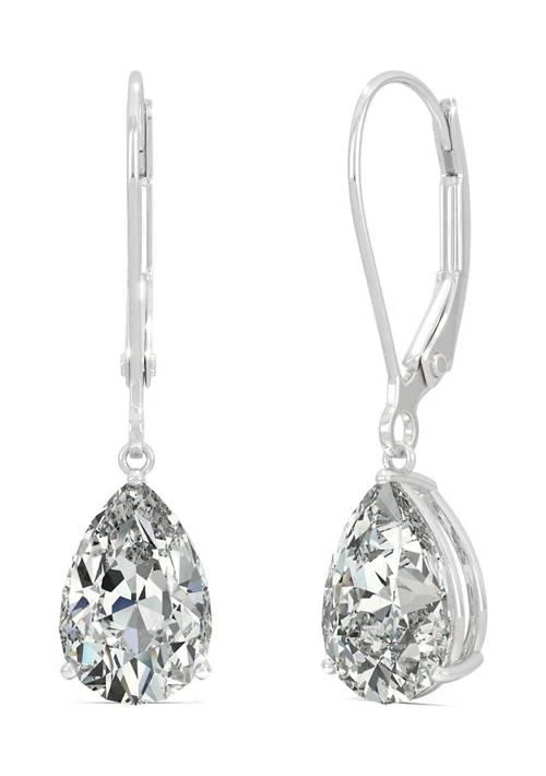 Charles 
Colvard 3 ct. t.w. Lab Created Moissanite Leverback Earrings in 14k White Gold 3