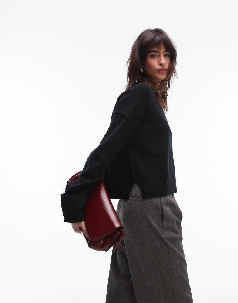 ARKET ARKET wool crew neck sweater in black