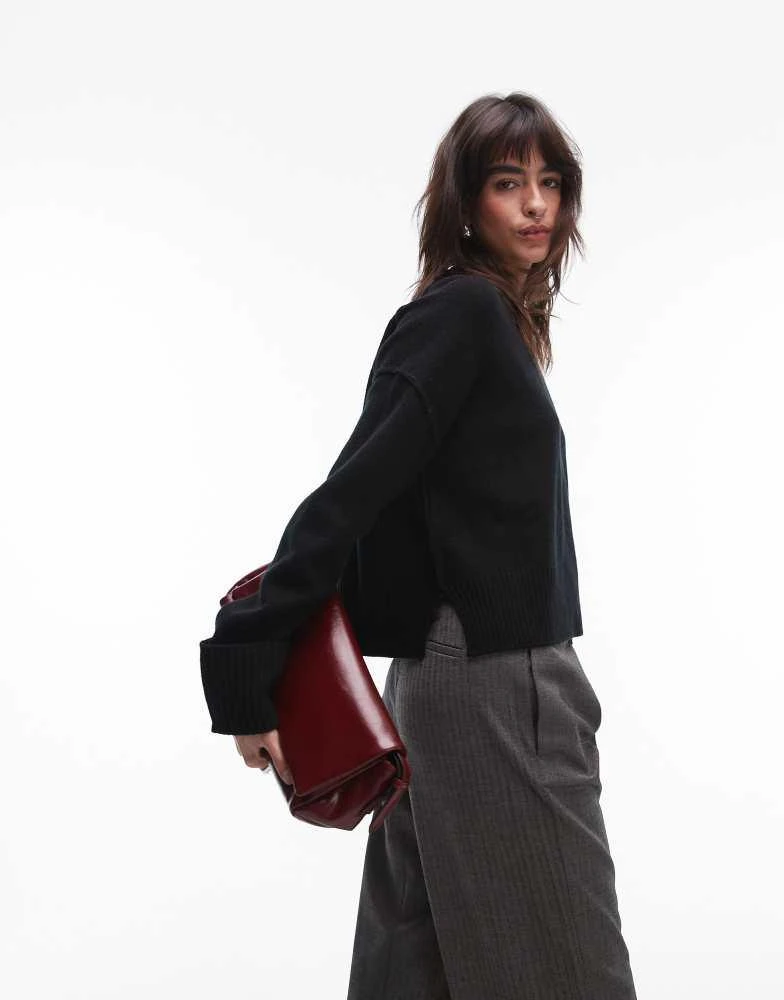 ARKET ARKET wool crew neck sweater in black 1