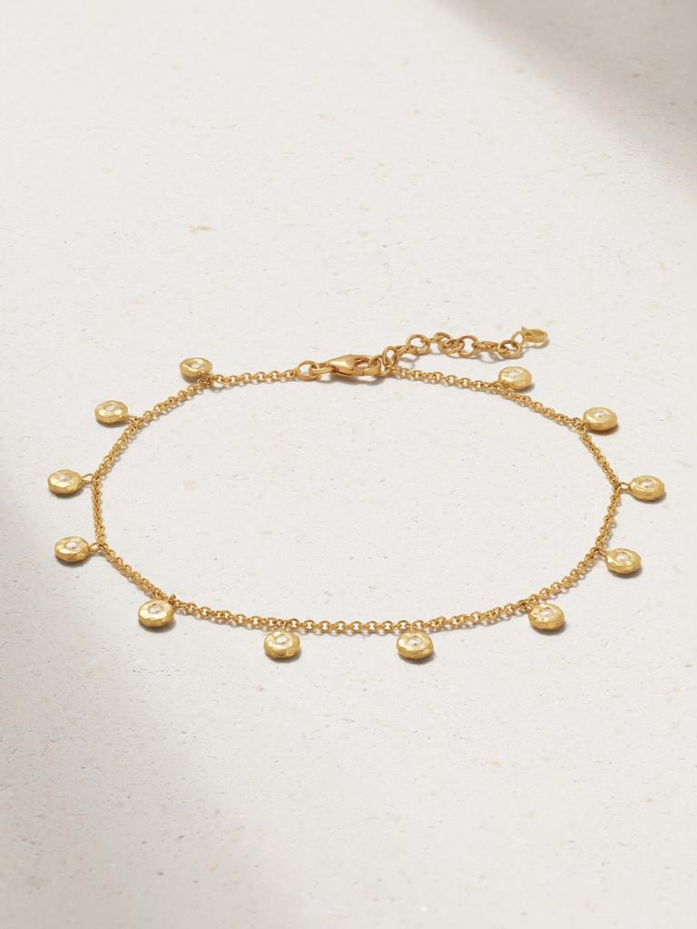 Octavia Elizabeth Nesting Gem 18k 黄金钻石脚链