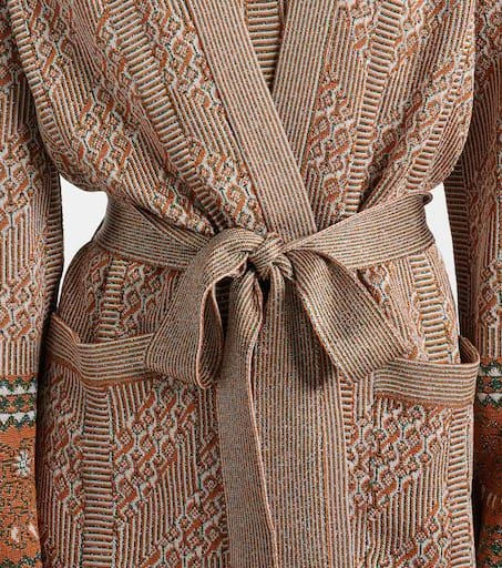 Valentino Jacquard lamé wrap cardigan 5