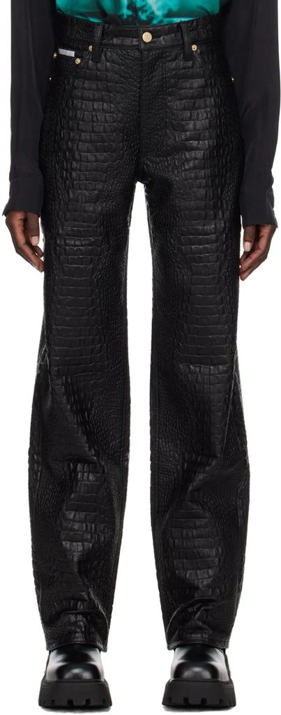 Shop Black Benz Faux-Leather Jeans on Sale at BeyondStyle – Get 80