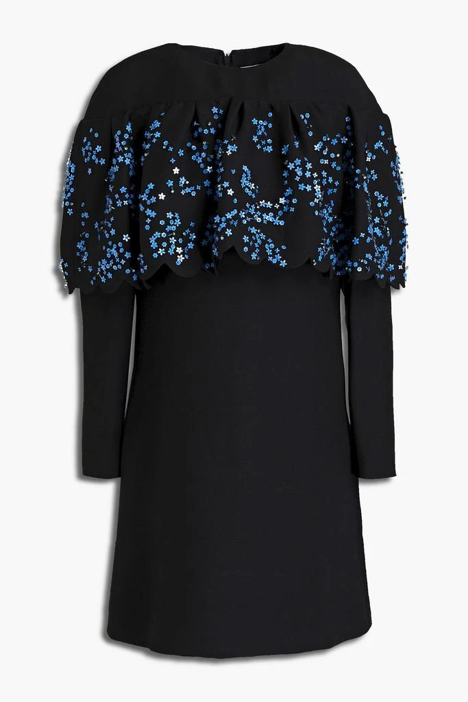 Valentino Embellished wool and silk-blend crepe mini dress 1
