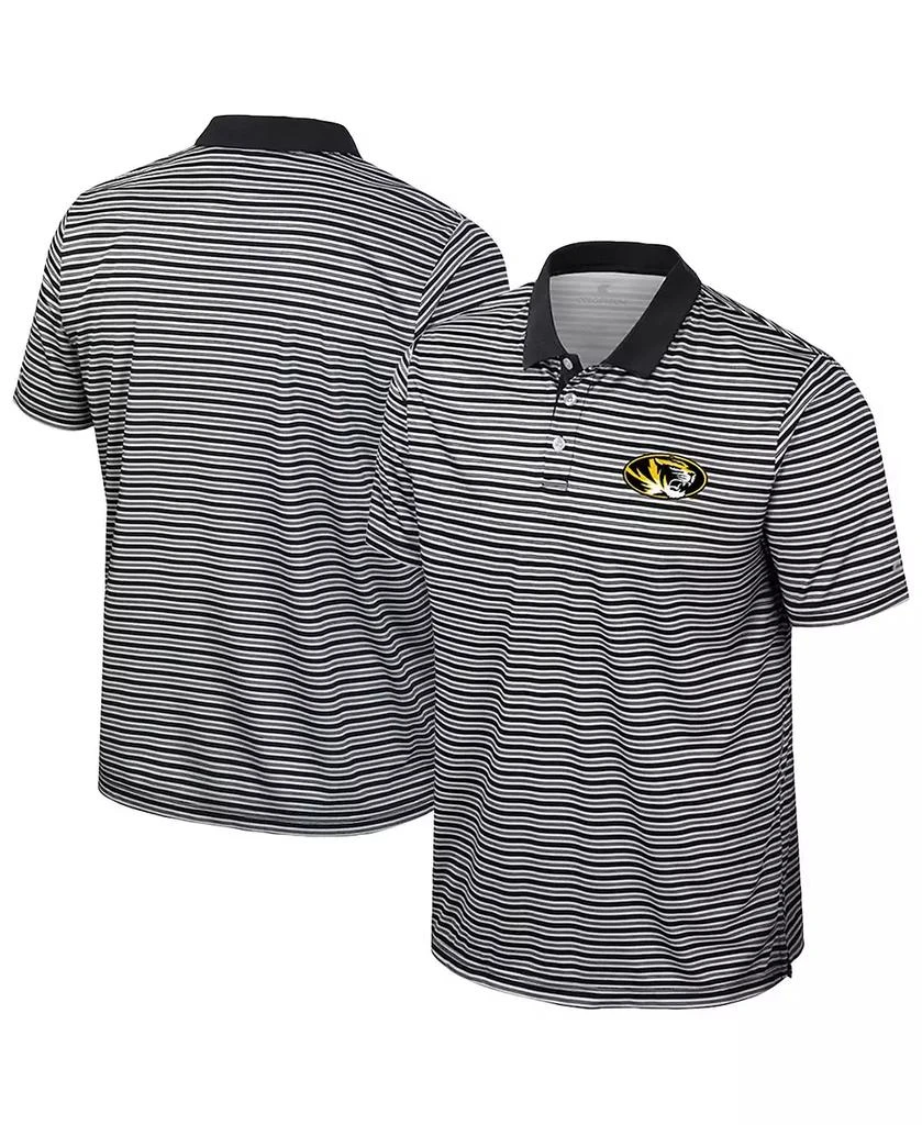 Colosseum Men
s Black Missouri Tigers Striped Polo Shirt 1