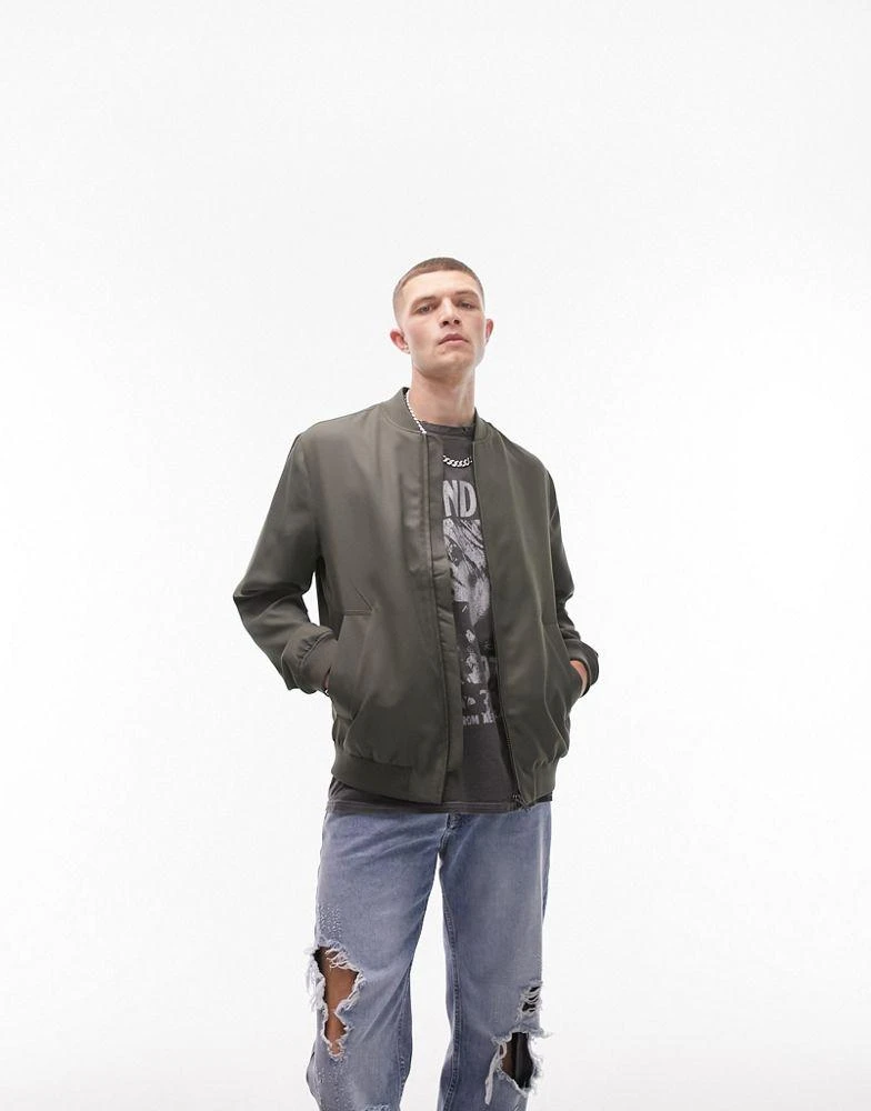 Topman Topman lightweight bomber in khaki 1