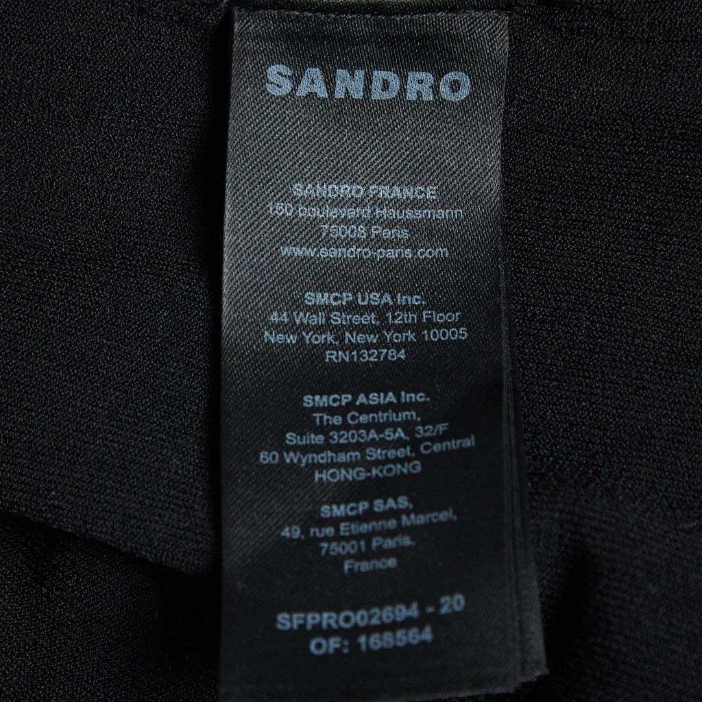 Sandro Sandro Black Organza and Rib Knit Ruched Bustier Effect Mini Dress M 6