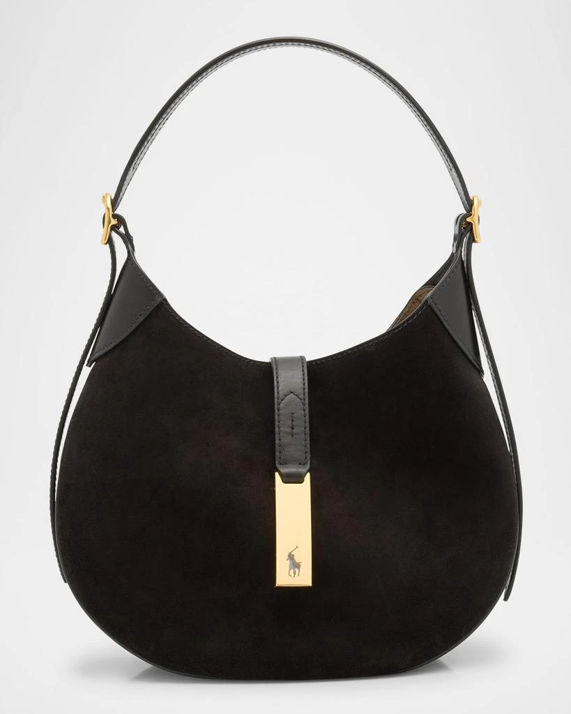 Ralph Lauren Polo ID Small Suede Shoulder Bag