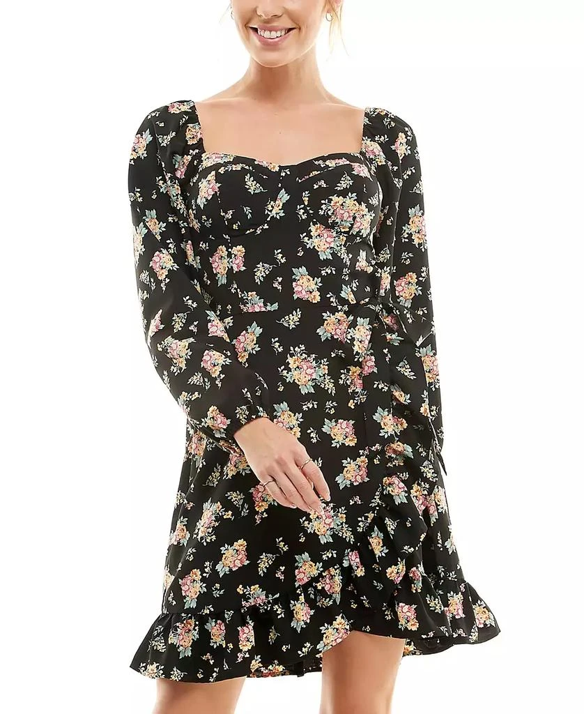 As U Wish Juniors' Long-Sleeve Sweetheart Dress 1