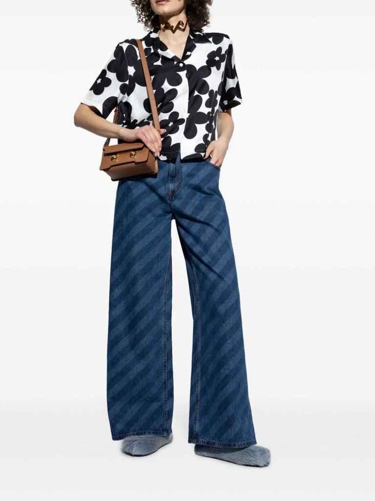 Marni WHITE MC SHIRT WITH BLACK FLOWERS 5