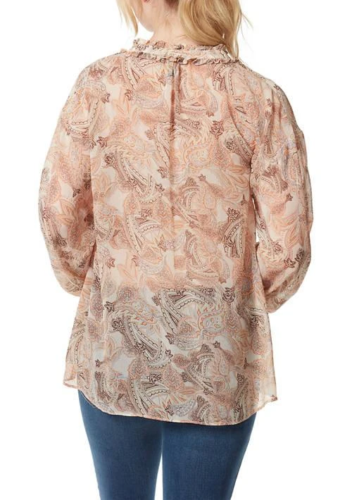Jessica Simpson Simpson Blouson Sleeve Floral Tie Neck Top 2