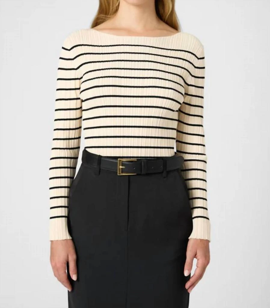 French Connection French Connection - Stripe Crinkle Knit Sweater 1