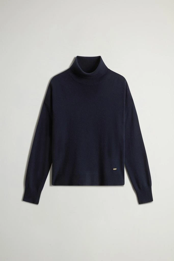 Woolrich Turtleneck Sweater in Virgin Wool and Cashmere Blend - Women - Black 5