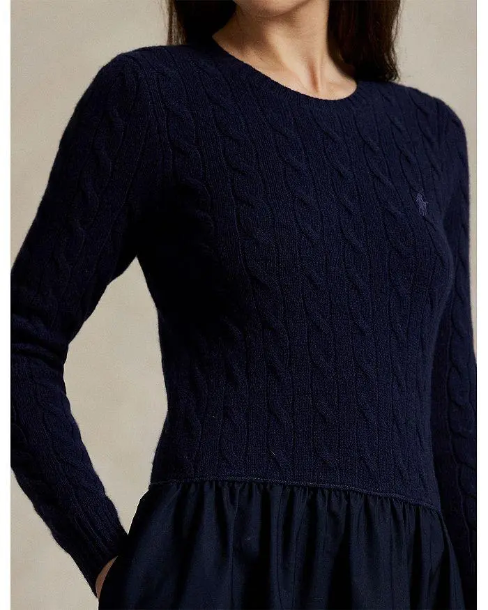 Ralph Lauren Cable Knit Poplin Dress 4