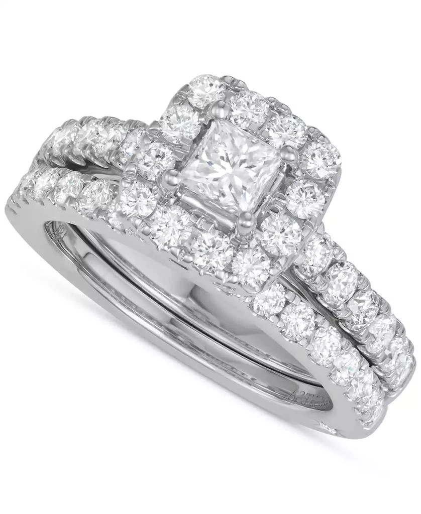 Macy
s Diamond Princess Halo Bridal Set (2 ct. t.w.) in 18k White Gold