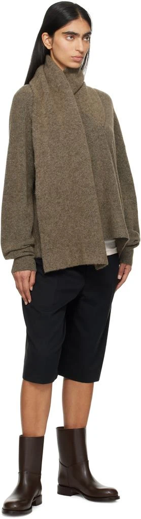 Totême Taupe Draped Scarf Knit Sweater 4