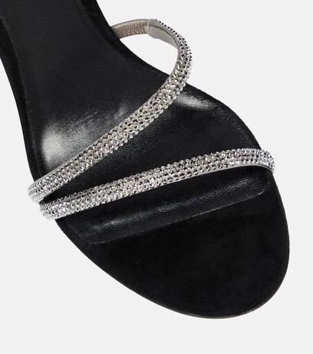 Rene Caovilla Cleo crystal-embellished velvet sandals 6