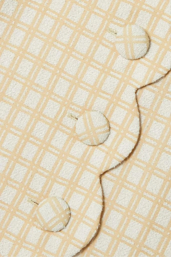LISA MARIE FERNANDEZ Scalloped checked cotton-blend bouclé-jacquard skirt 4