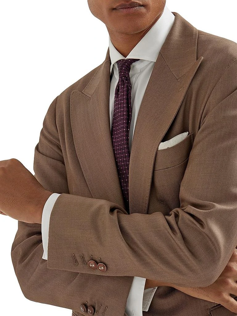 Brunello Cucinelli Wool Denim Deconstructed Blazer with Large Peak Lapels 4