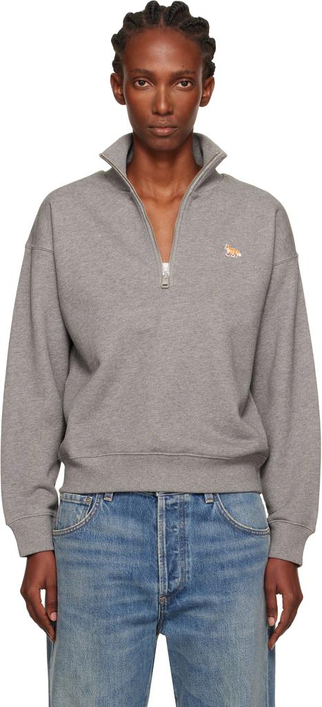 Maison Kitsune baby fox ハーフジップ スウェット MAISON KITSUNE（メゾン キツネ） スウェットシャツ BABY FOX ベイビー