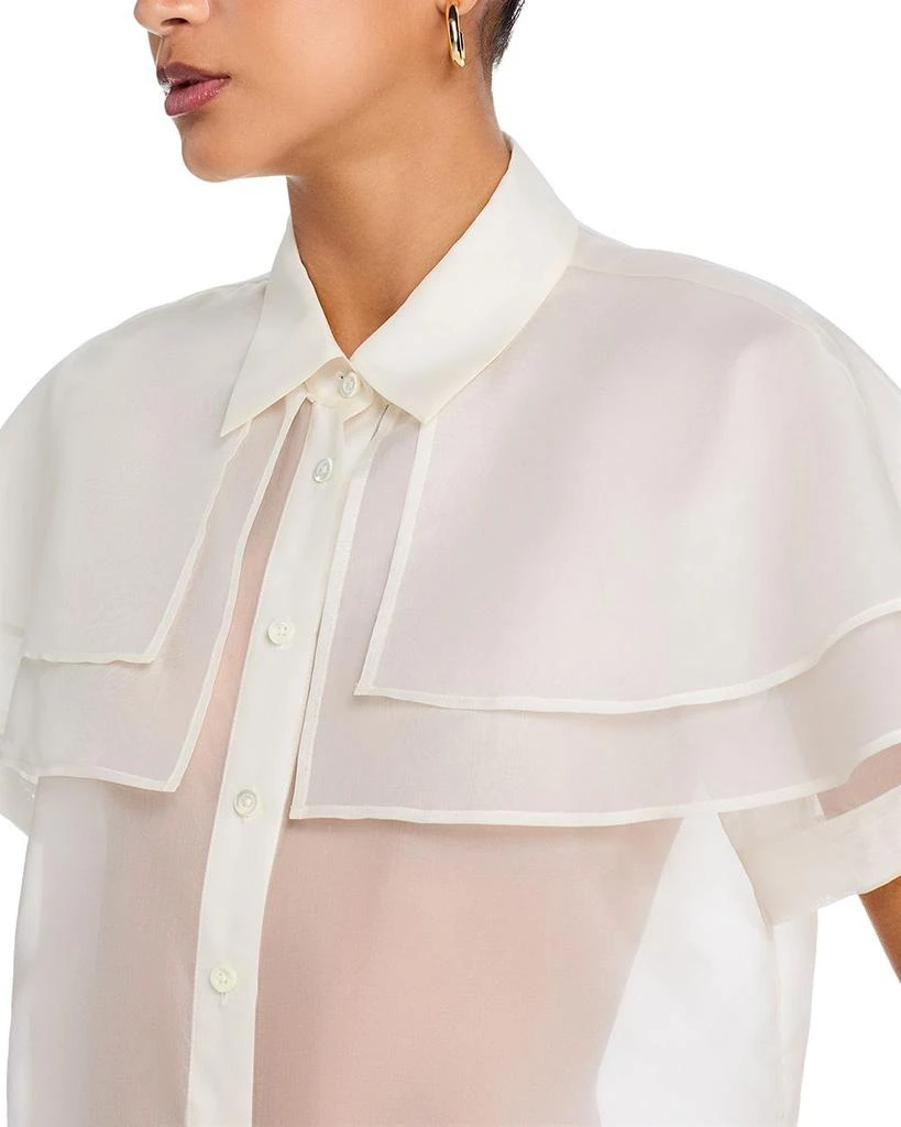 FRAME The Silk Organza Cape Top 4