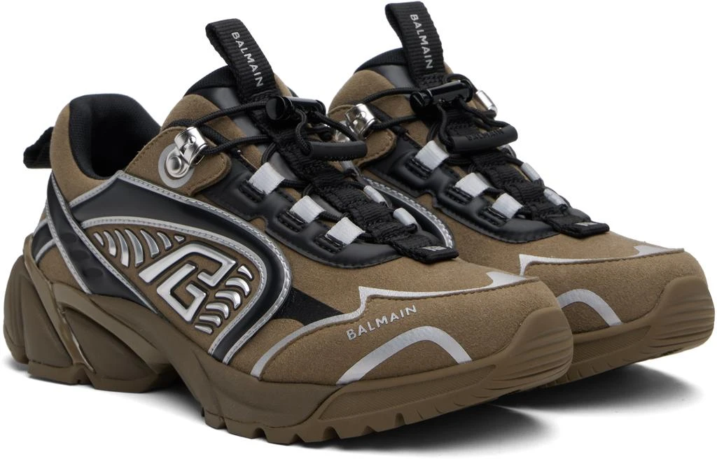 Balmain Khaki Cosmic Dust Sneakers 4