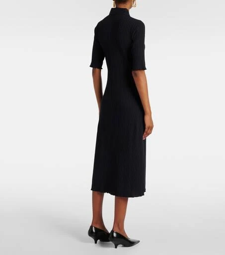 Vince Ribbed-knit cotton-blend polo dress 3