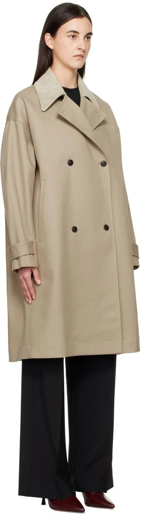Róhe Beige Suede Collar Garden Trench Coat 2