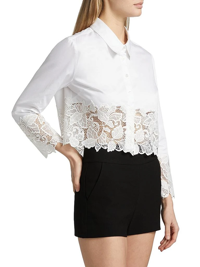 Generation Love Issa Poplin-Lace Cropped Shirt 4