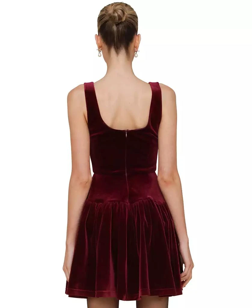 Avec Les Filles Women's Velvet Fit & Flare Mini Dress 2