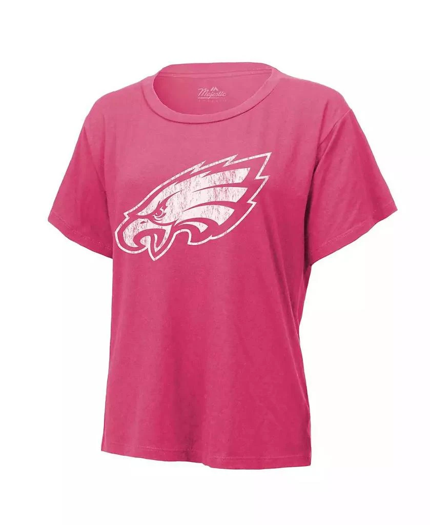 Majestic Women's Jalen Hurts Pink Philadelphia Eagles Name Number T-Shirt 2