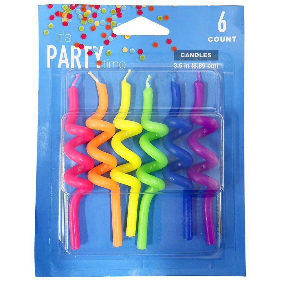 Festive Voice Curly Neon Candles 1