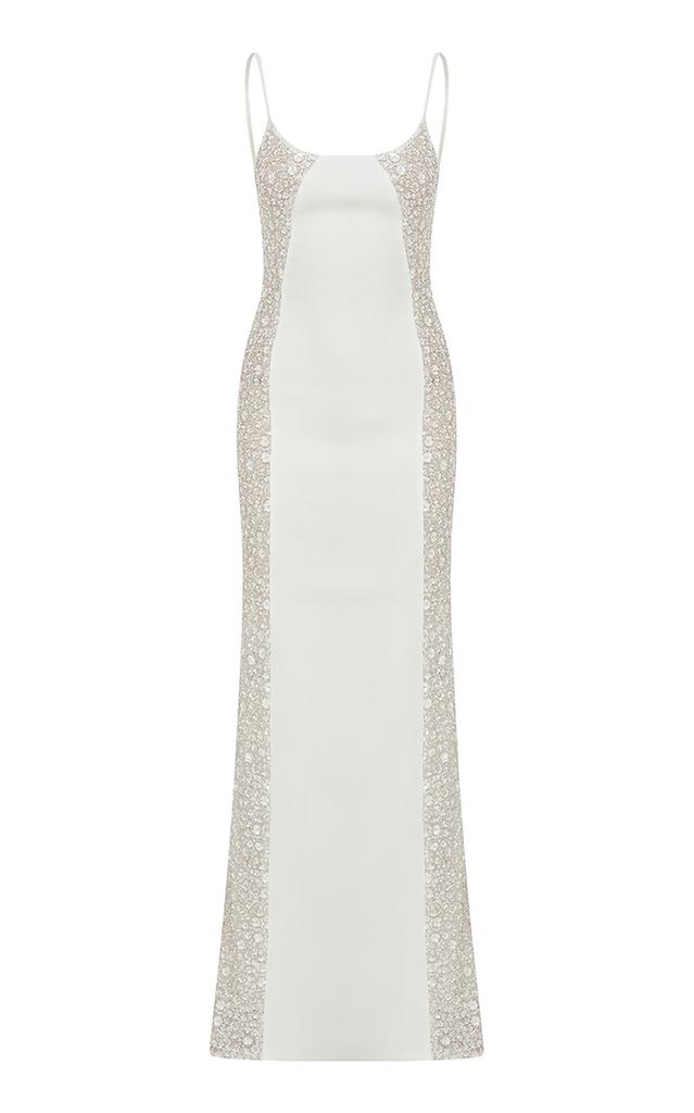 ILA ILA. - Exclusive Violet Sequin-Paneled Silk Gown - White - EU 36 - Moda Operandi