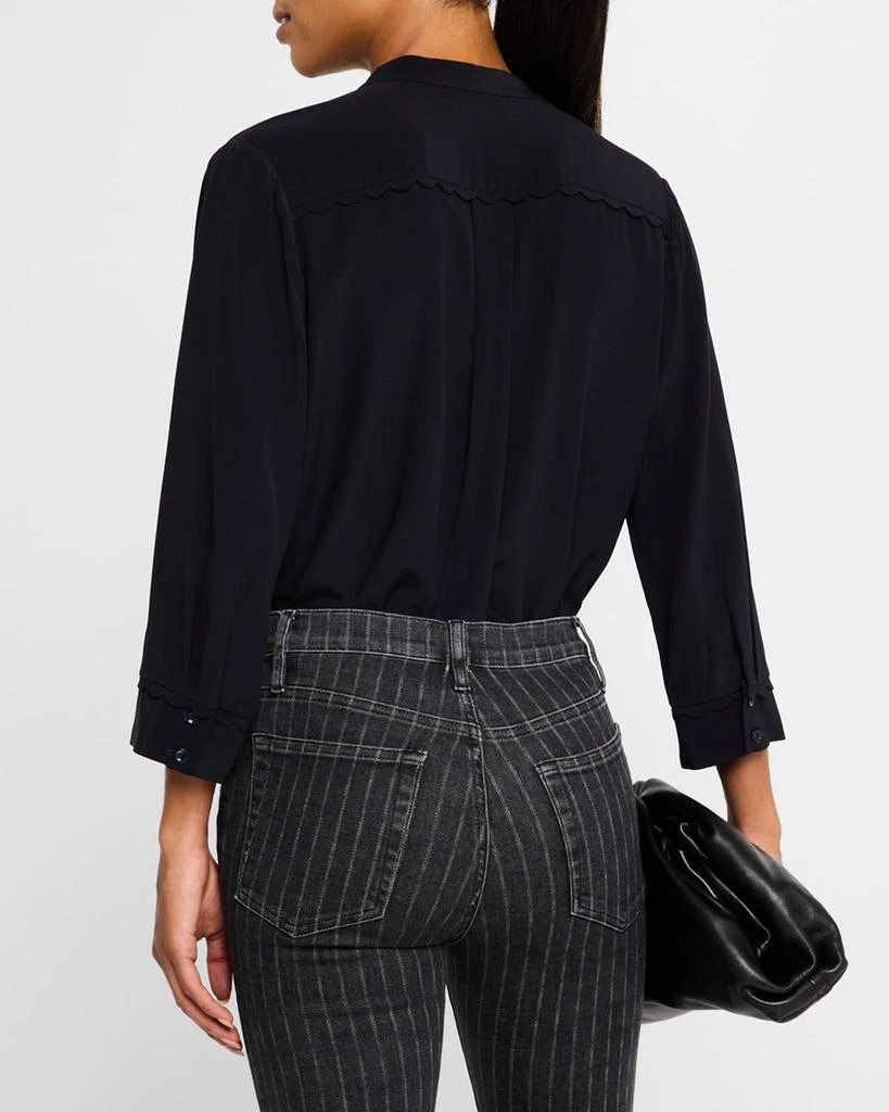 FRAME Scallop-Trim Silk Shirt 3