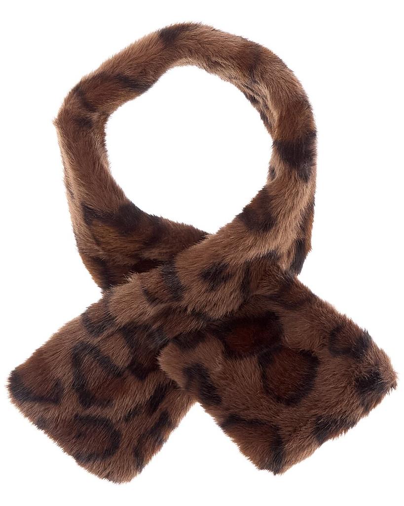 La Fiorentina Plush Animal Print Pull-Through Scarf