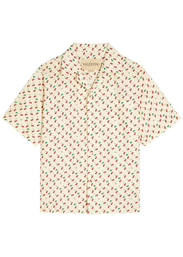 Valentino Cherryfic printed cotton-poplin shirt 1