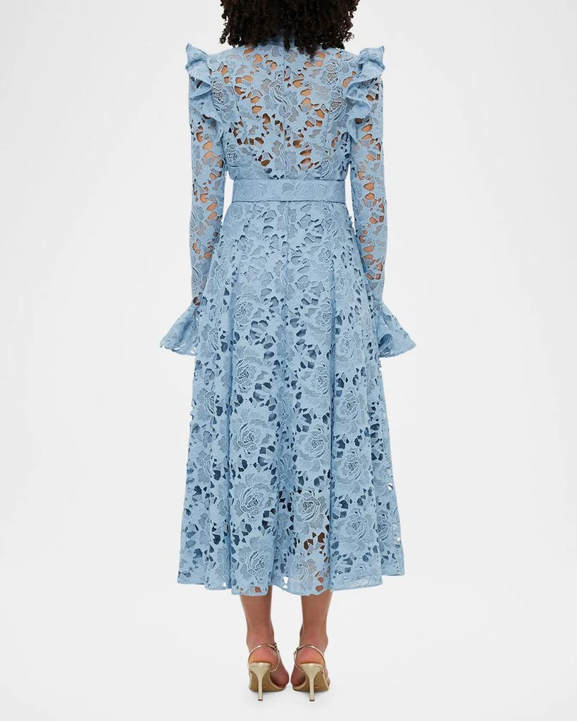LEO LIN Aliyah Lace Butterfly-Sleeve Midi Dress 3
