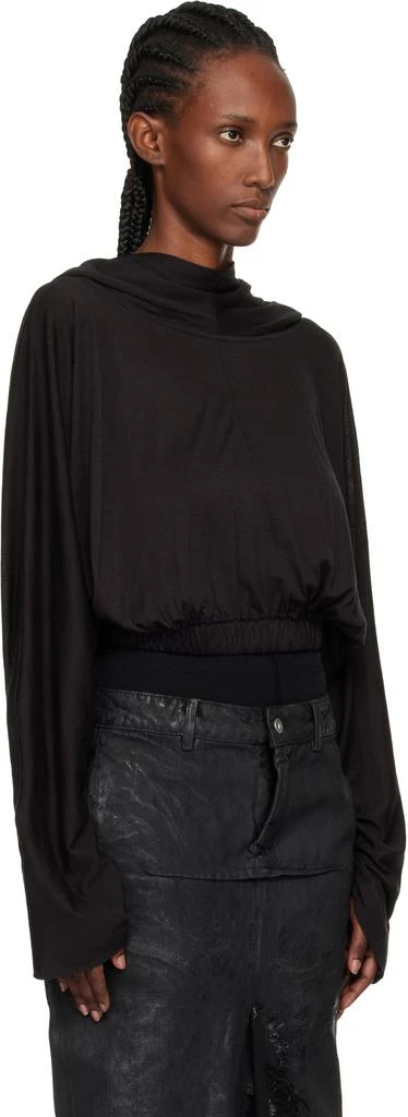 Rick Owens Black Concordians Cropped Tunic Hoodie 2