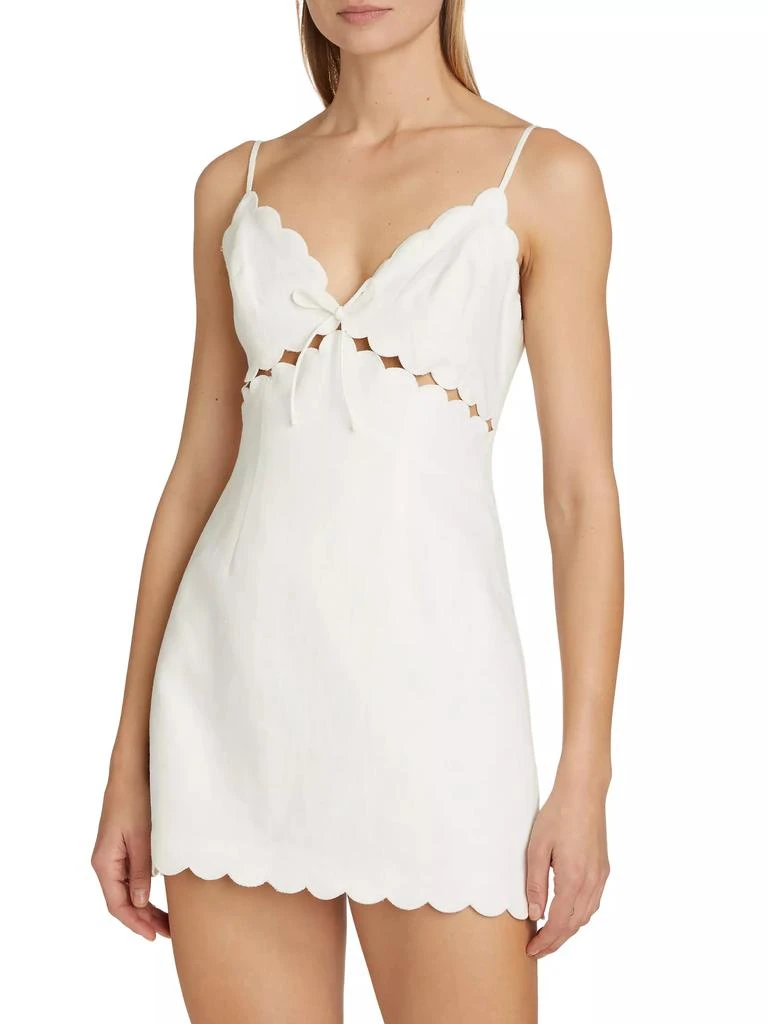 LOVESHACKFANCY Sydow Linen Scallop Minidress 3