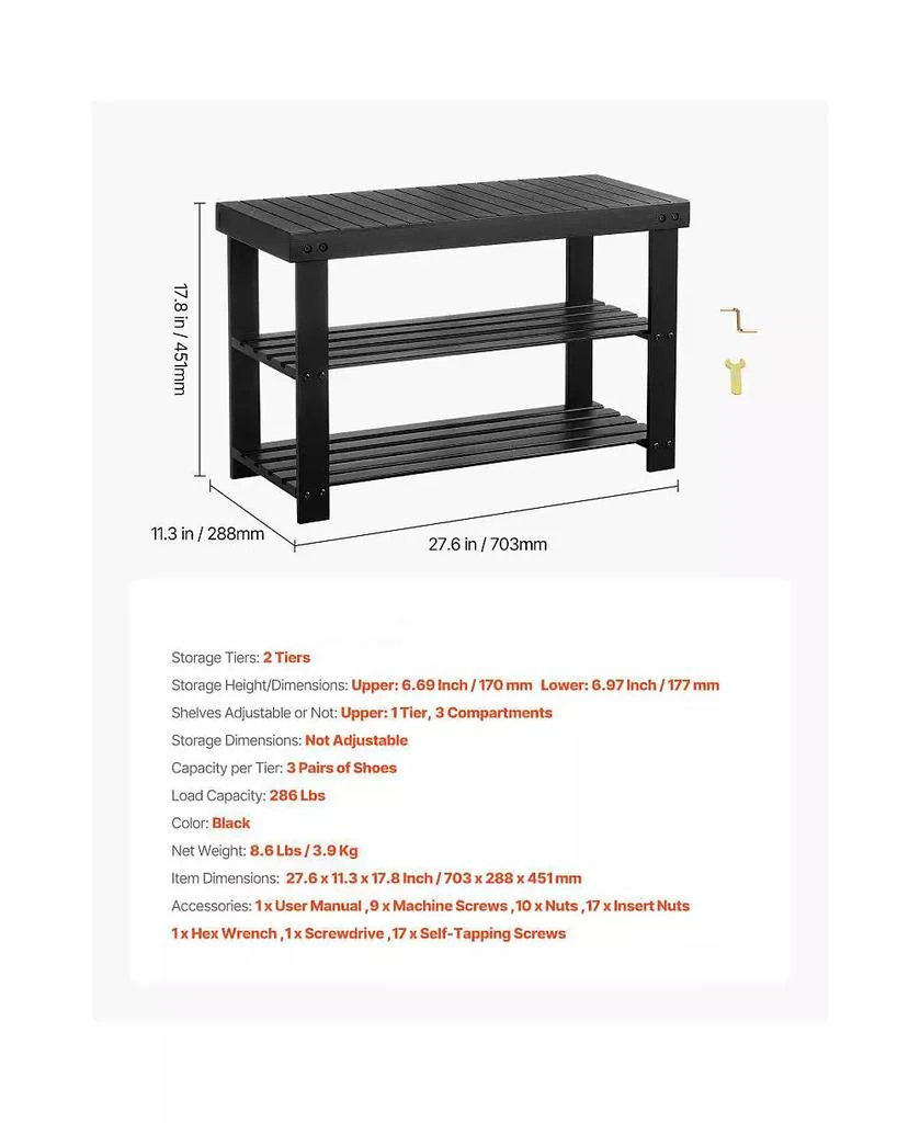 Slickblue 3-Tier Shoe Rack Bench for Entryway Shoe Storage Organizer 10