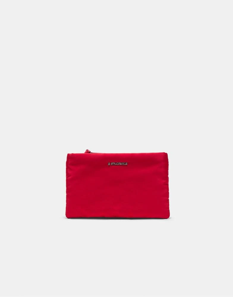 Stradivarius Stradivarius Printed fabric zip-up wash bag in red 2