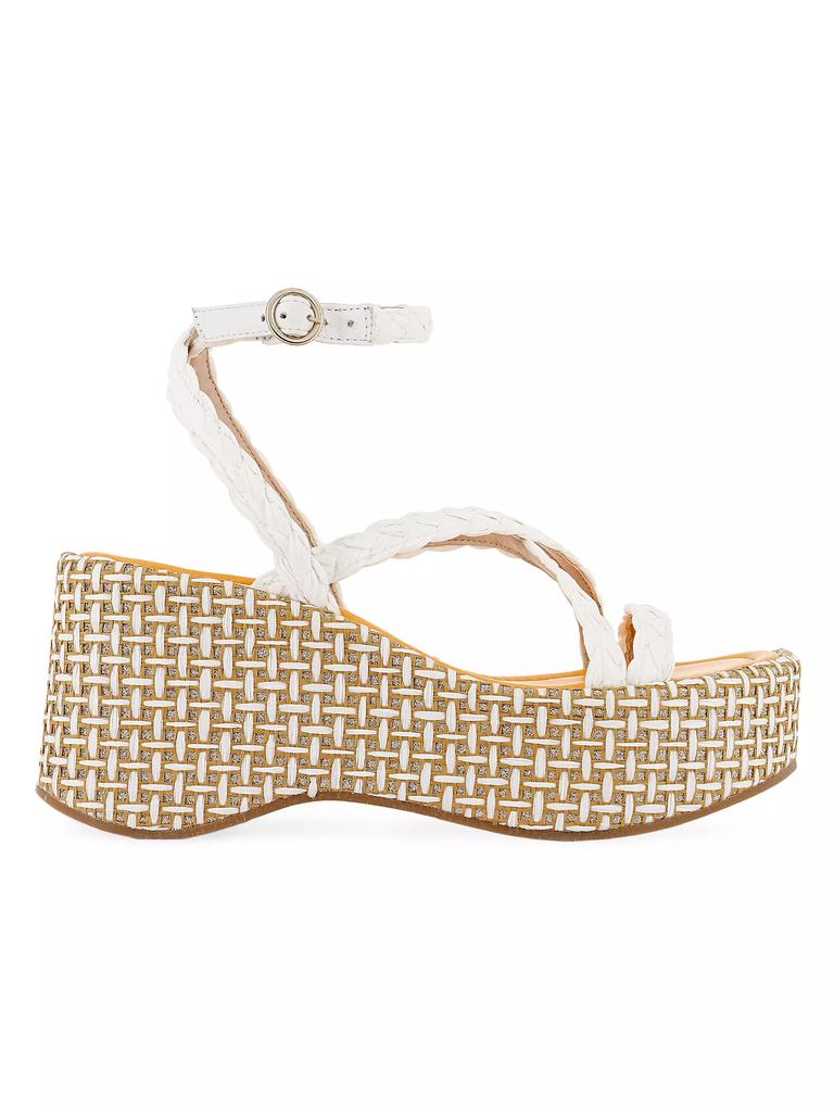 Sophia Webster Miranda Flatform 90MM Raffia Sandals