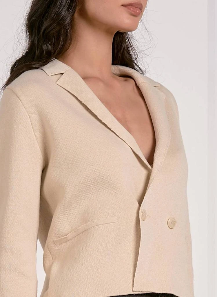 Elan Sweater Jacket With Lapel In Natural 4
