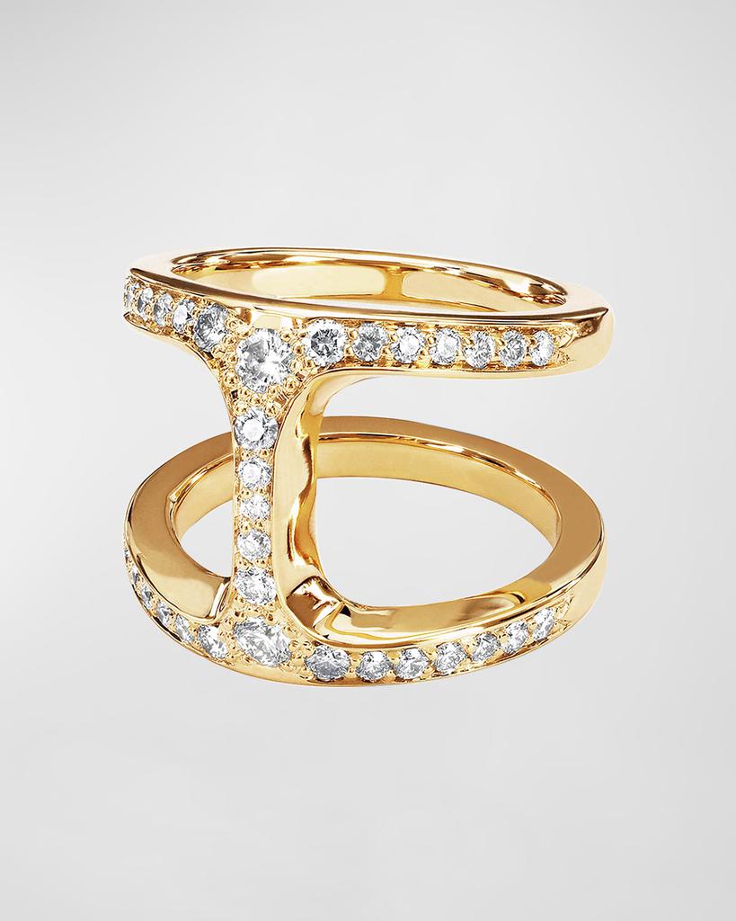 Hoorsenbuhs Dame Phantom Ring with Diamonds and 18k Yellow Gold, Size 6-8