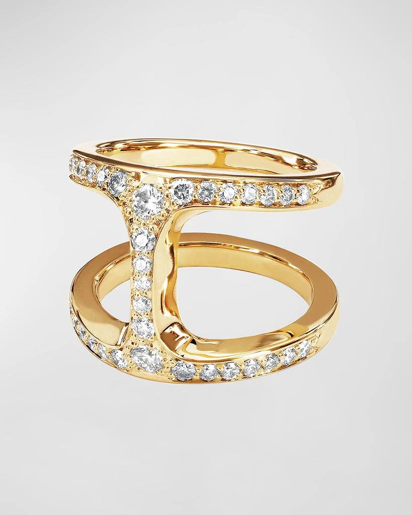 Hoorsenbuhs Dame Phantom Ring with Diamonds and 18k Yellow Gold, Size 6-8 2