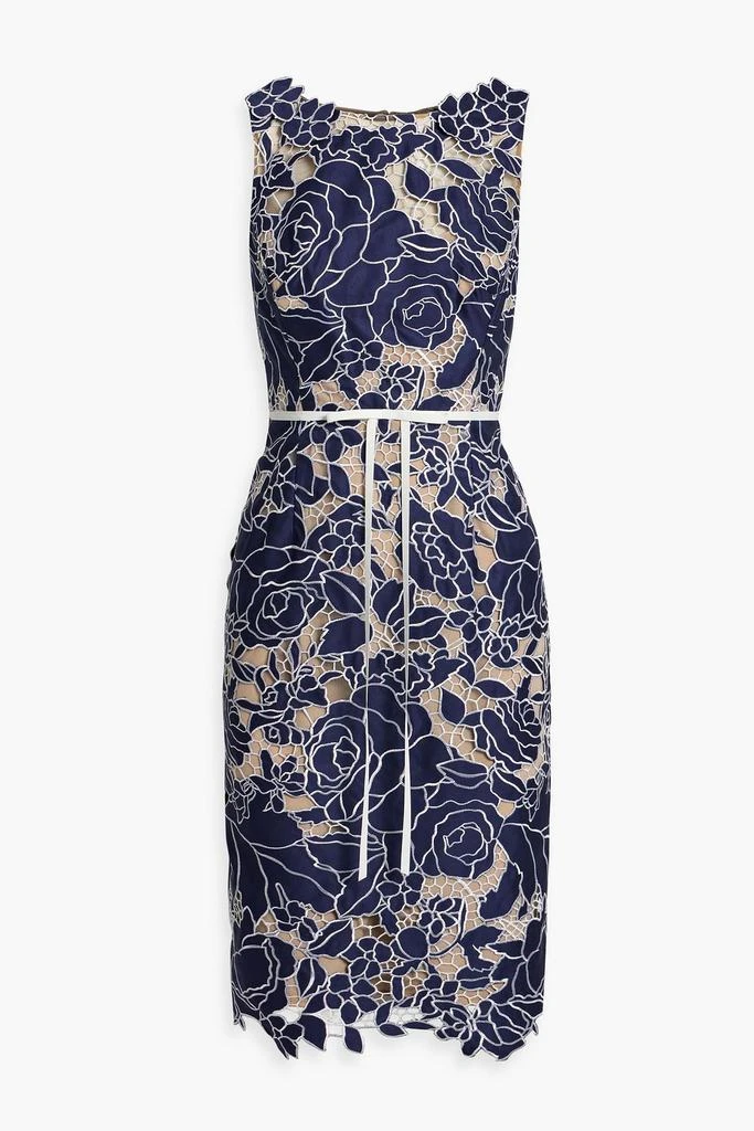 MARCHESA Layered embroidered satin-twill and tulle dress 1