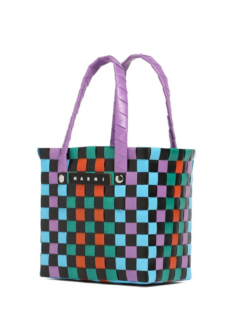 MARNI JUNIOR Color Block Woven Basket Bag W/ Logo 1