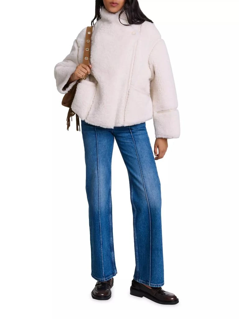 Maje Short Faux Fur Coat 8