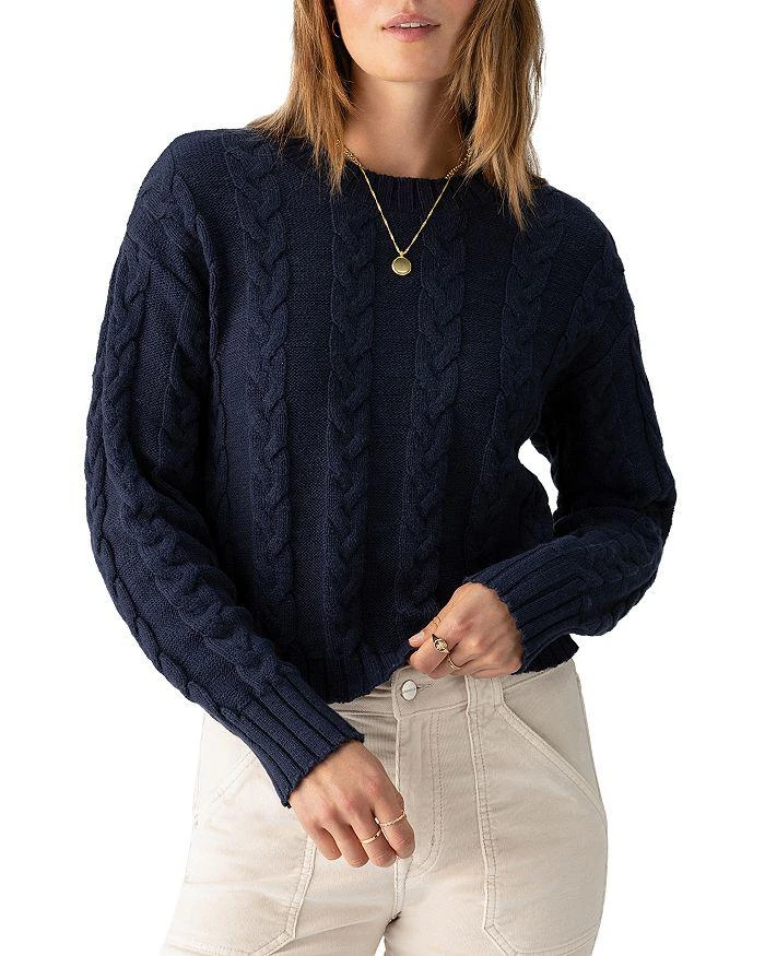 Sanctuary The Cable Crewneck Cable Knit Sweater 5